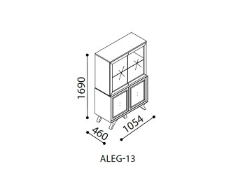 Двустворчатый шкаф витрина для посуды Алегро ALEG-13