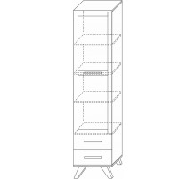 Шкаф-витрина 450 Вега Скандинавия (глянец, белый + дуб каньон)