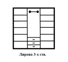 Трехстворчатый шкаф для одежды Лирона MUR-103-03 st с зеркалом Трехстворчатый шкаф для одежды Лирона MUR-103-03 st с зеркалом