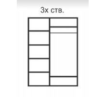 Трехстворчатый шкаф для одежды с зеркалом Rimini Solo РМШ1/3 (s) (слоновая кость)