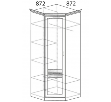 Угловой шкаф для одежды Орлеан 837 ясень темный